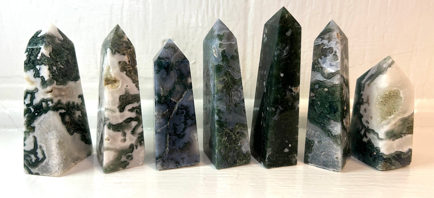 Moss Agate Obelisk (Medium) | A - G