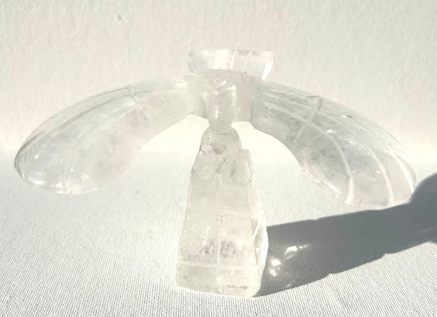 Clear Quartz Eagle Balance Bird with Stand