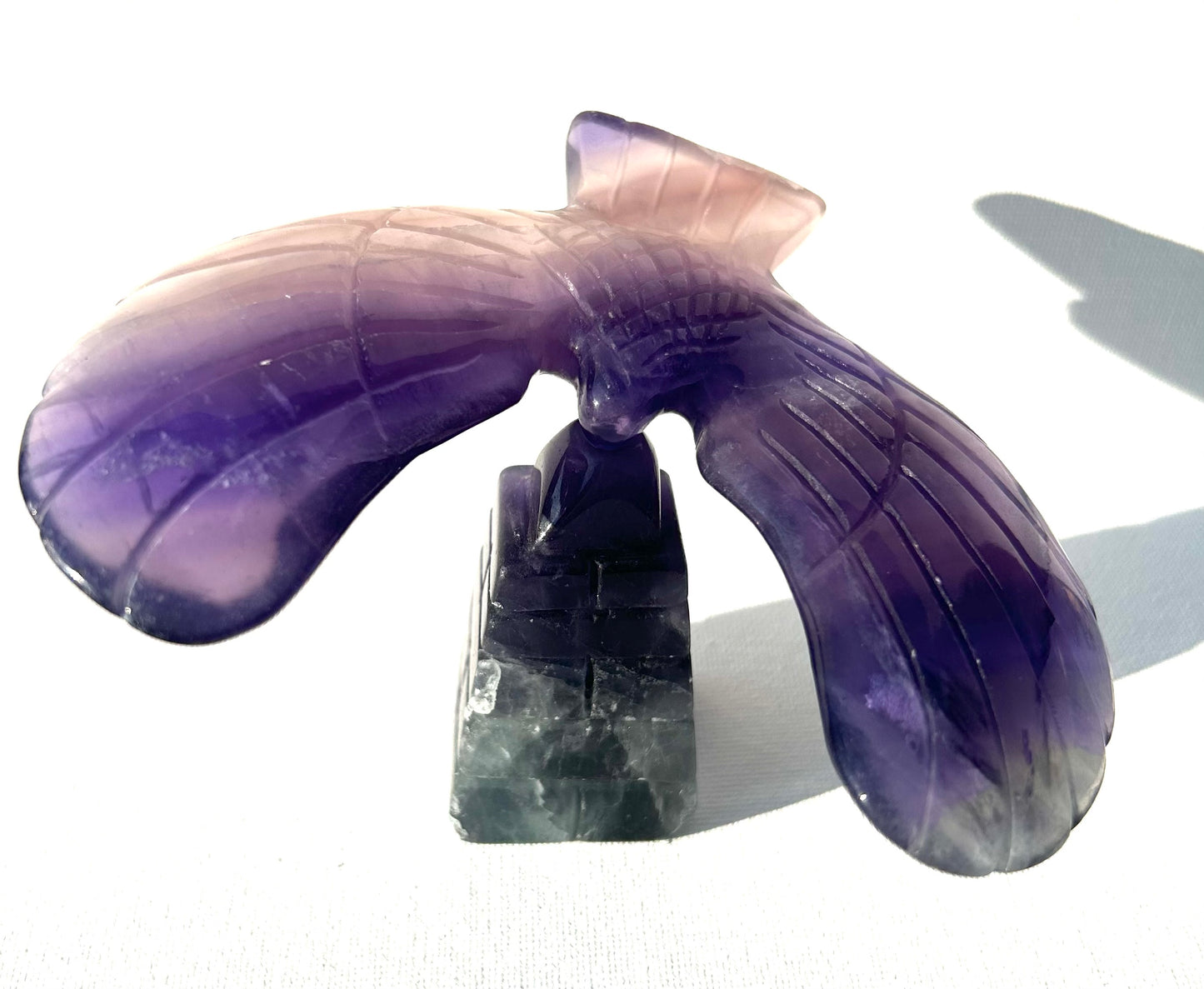 Fluorite Eagle Balance Bird with Stand | B
