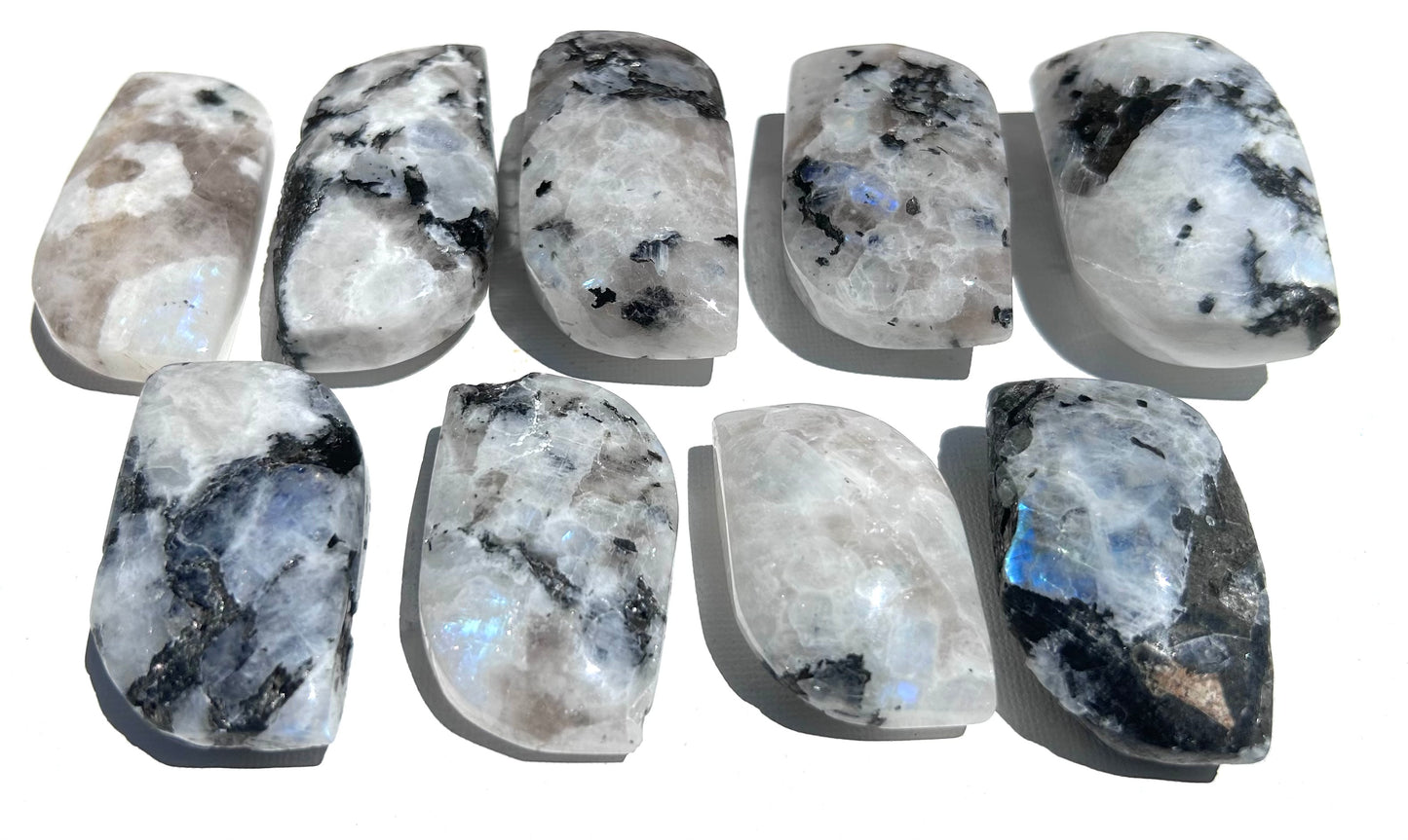 Flashy Rainbow Moonstone Leaf Shape