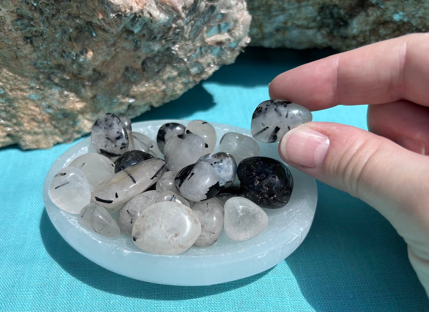 Tourmaline in Quartz Tumble | Small