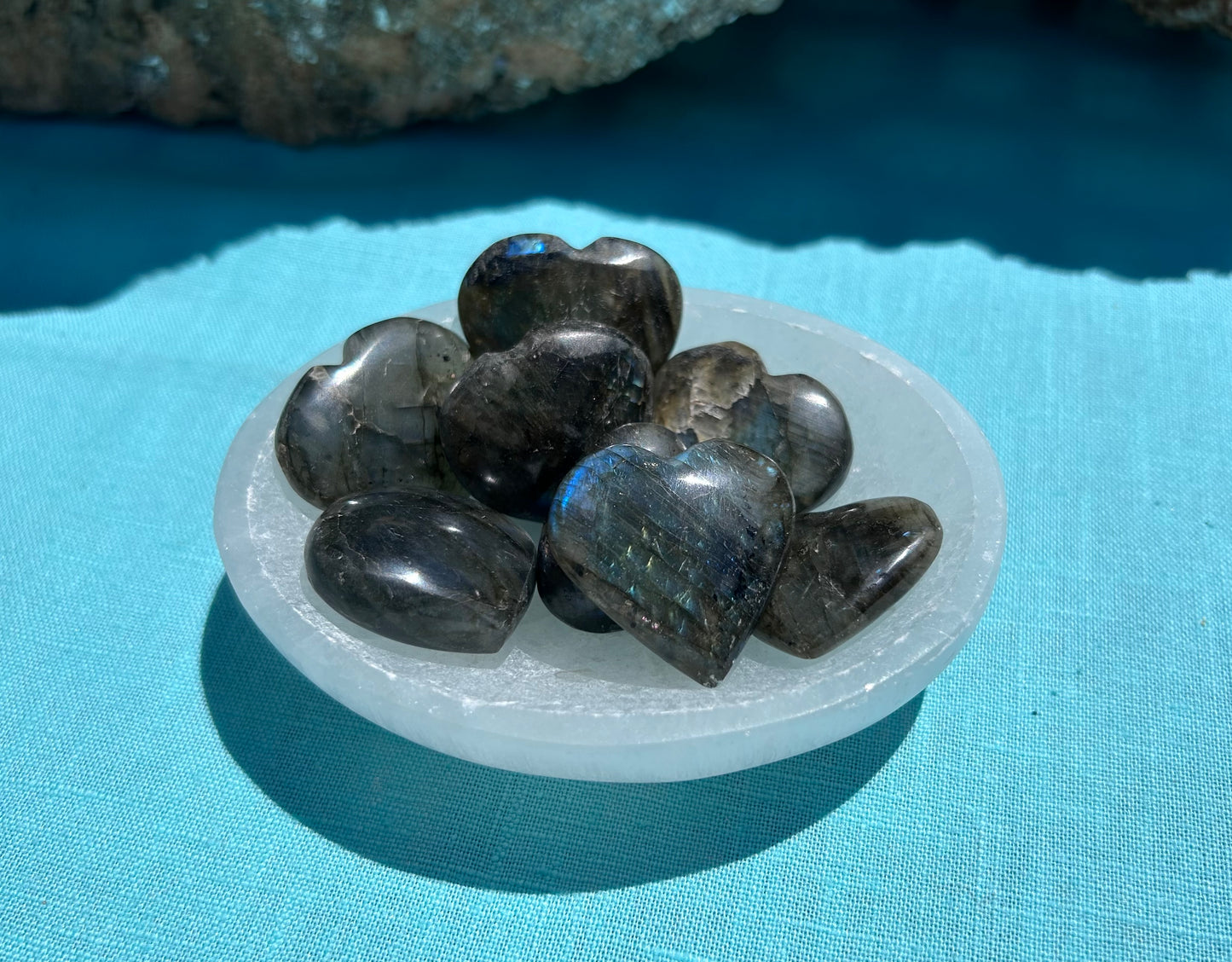 Labradorite Heart Carving