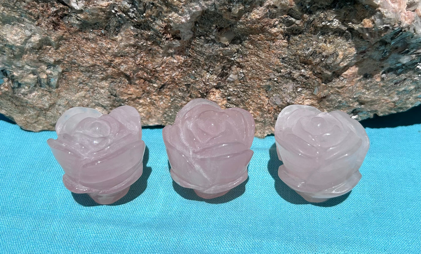 Rose Quartz Rose Carving