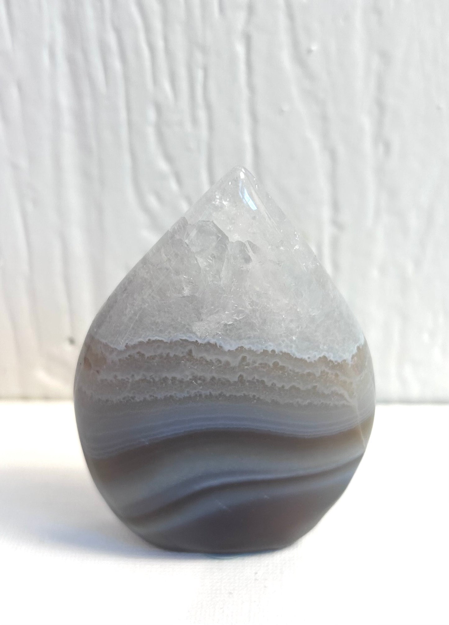 Agate & Quartz Tear Drop Free Form | D