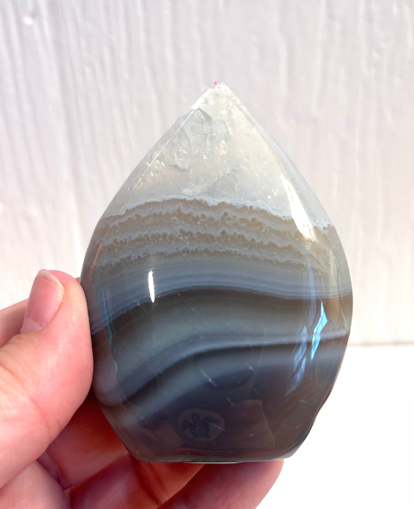 Agate & Quartz Tear Drop Free Form | D