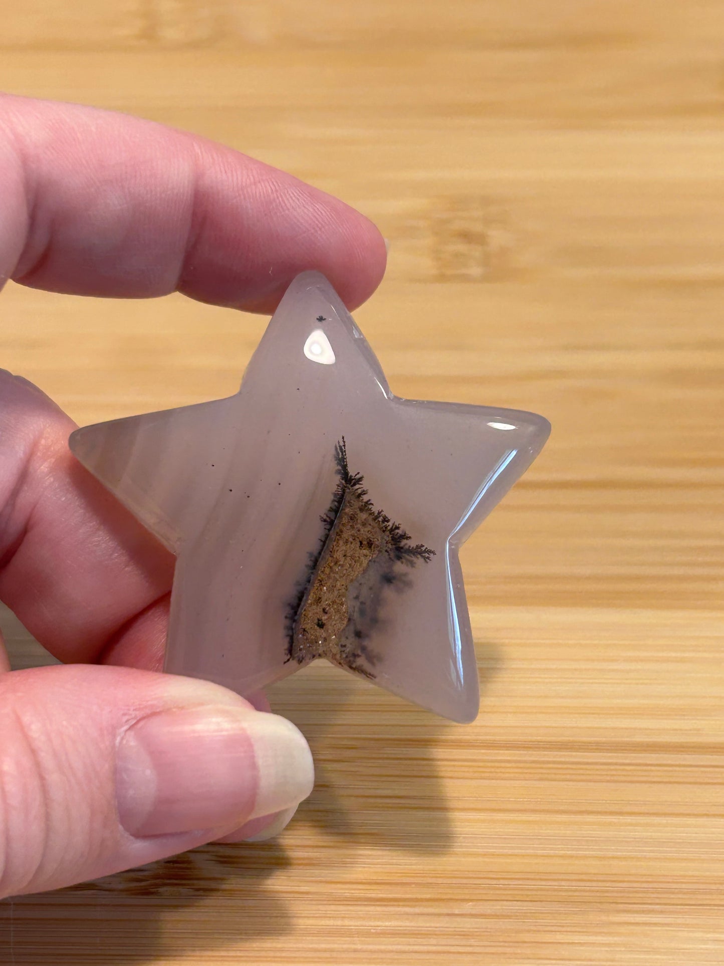 Dendritic Agate Star Carving