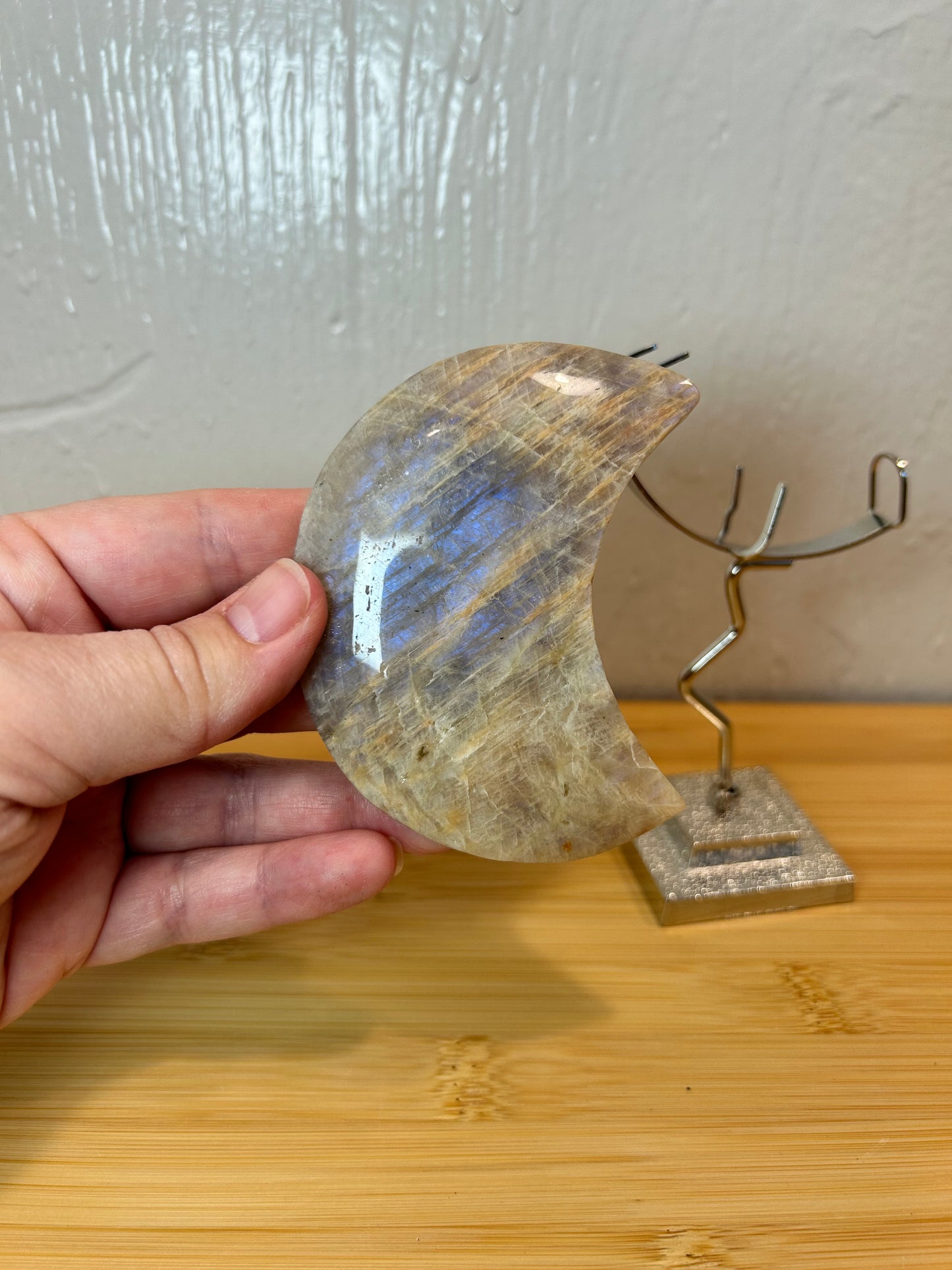 Moonstone Moon with Stand