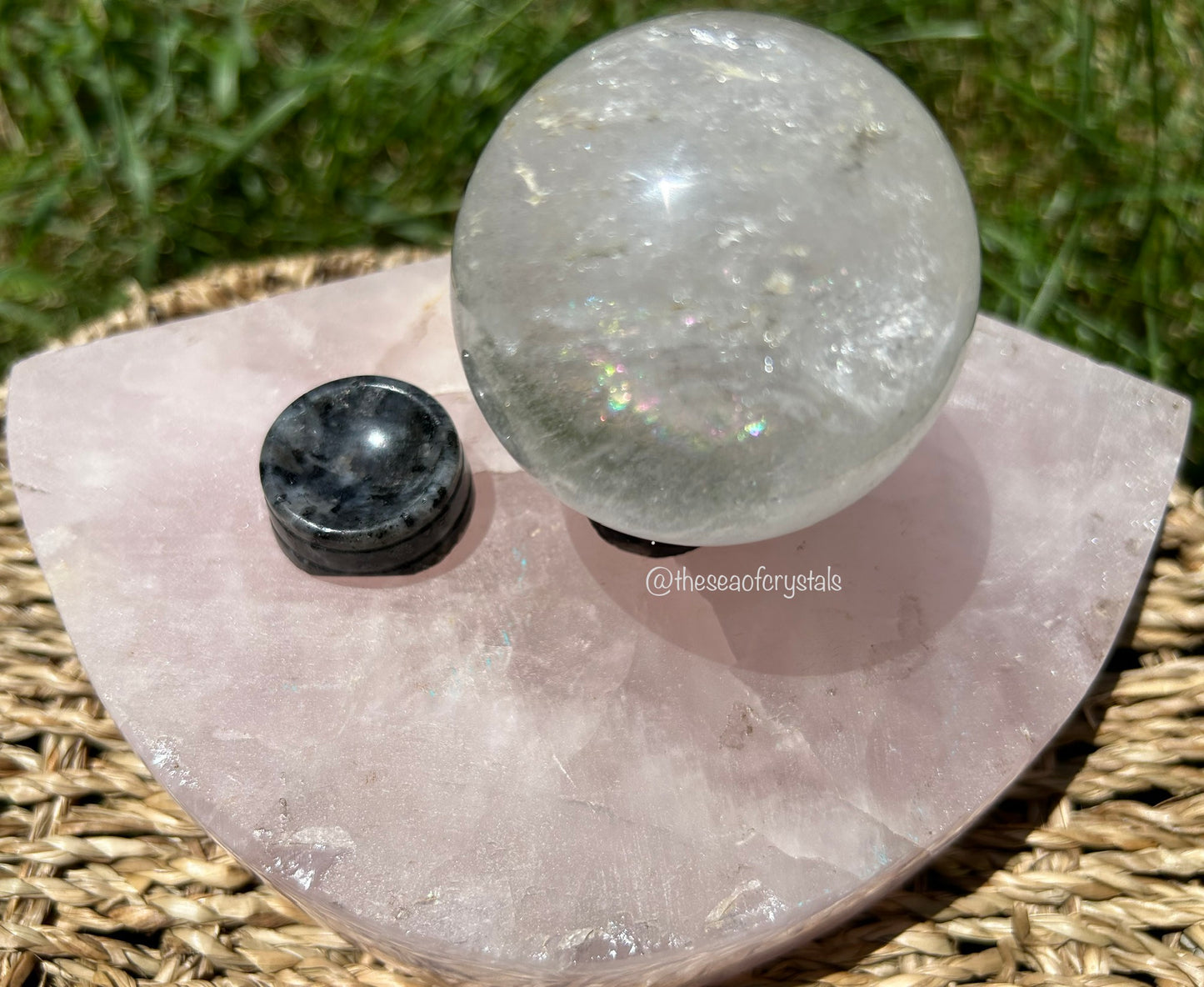 Flashy Larvikite Sphere Holder