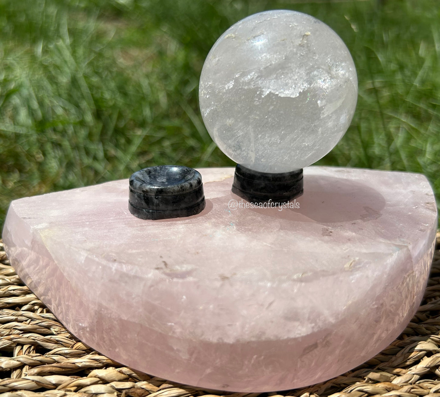 Flashy Larvikite Sphere Holder