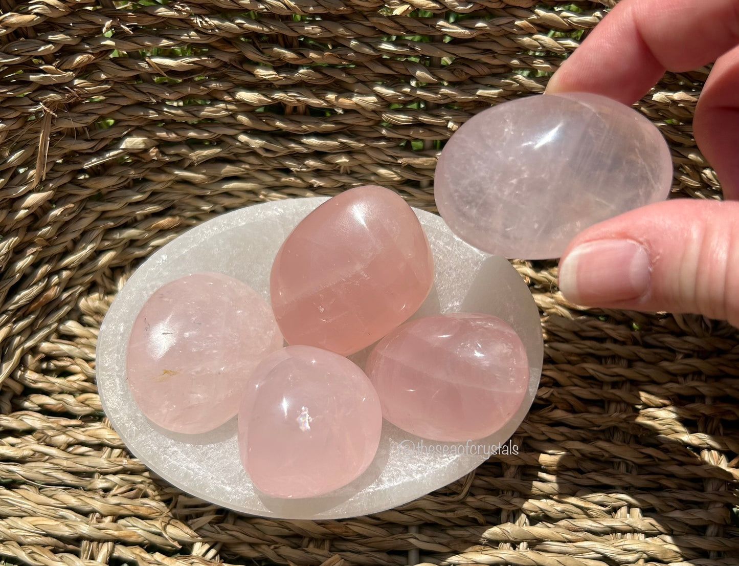 Rose Quartz Palm Stone