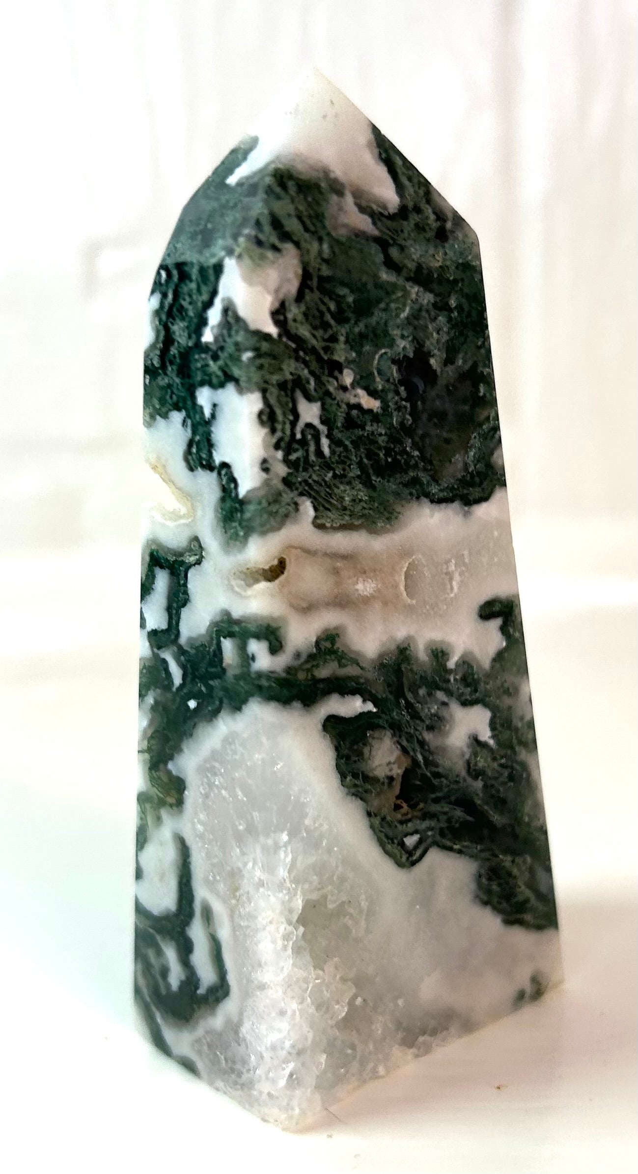 Moss Agate Obelisk (Medium) | A - G