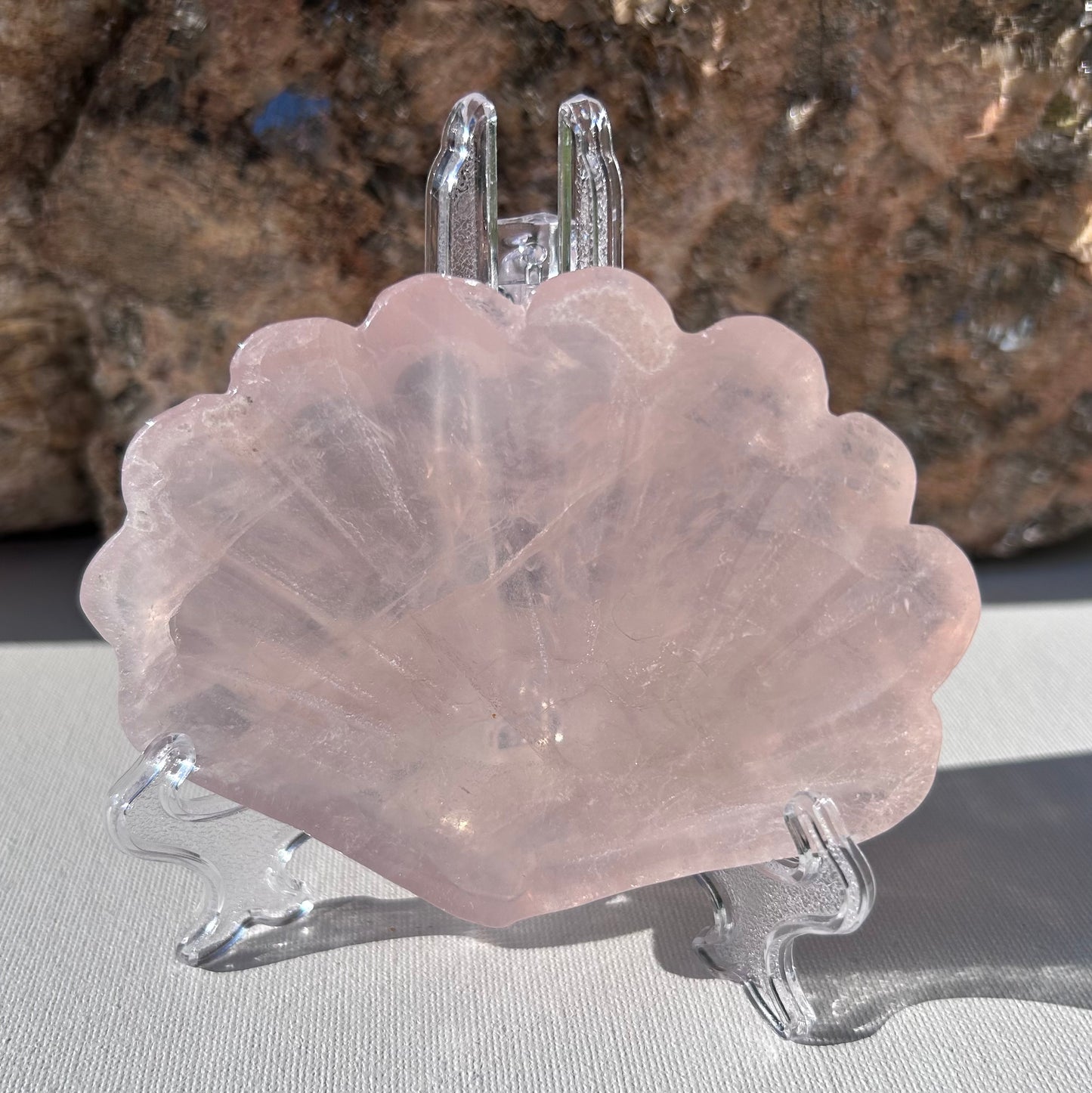 Rose Quartz Seashell Bowl