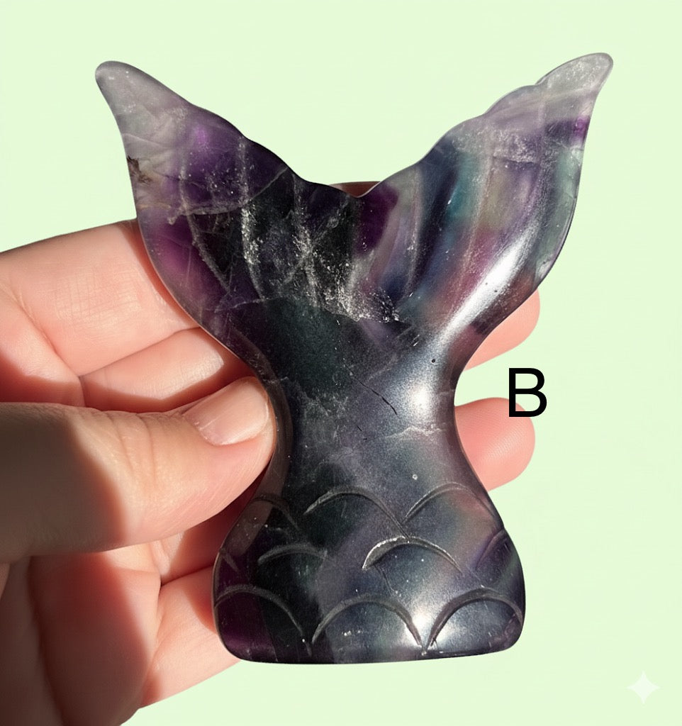Fluorite Mermaid Tail Carving