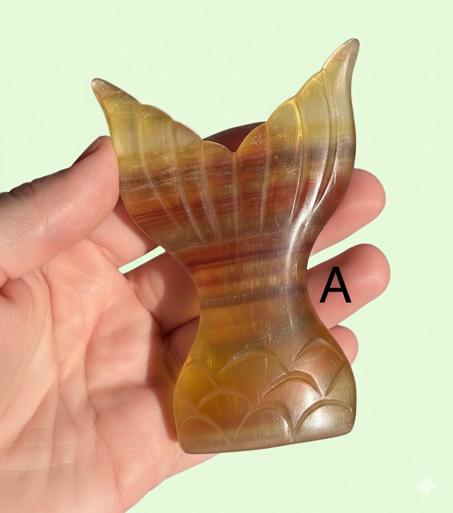 Fluorite Mermaid Tail Carving