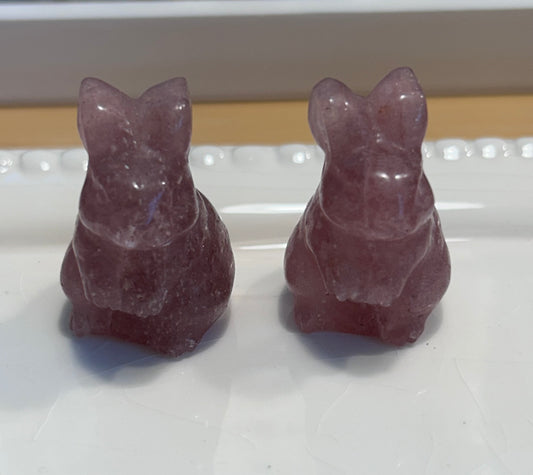 Strawberry Quartz Bunny Rabbit