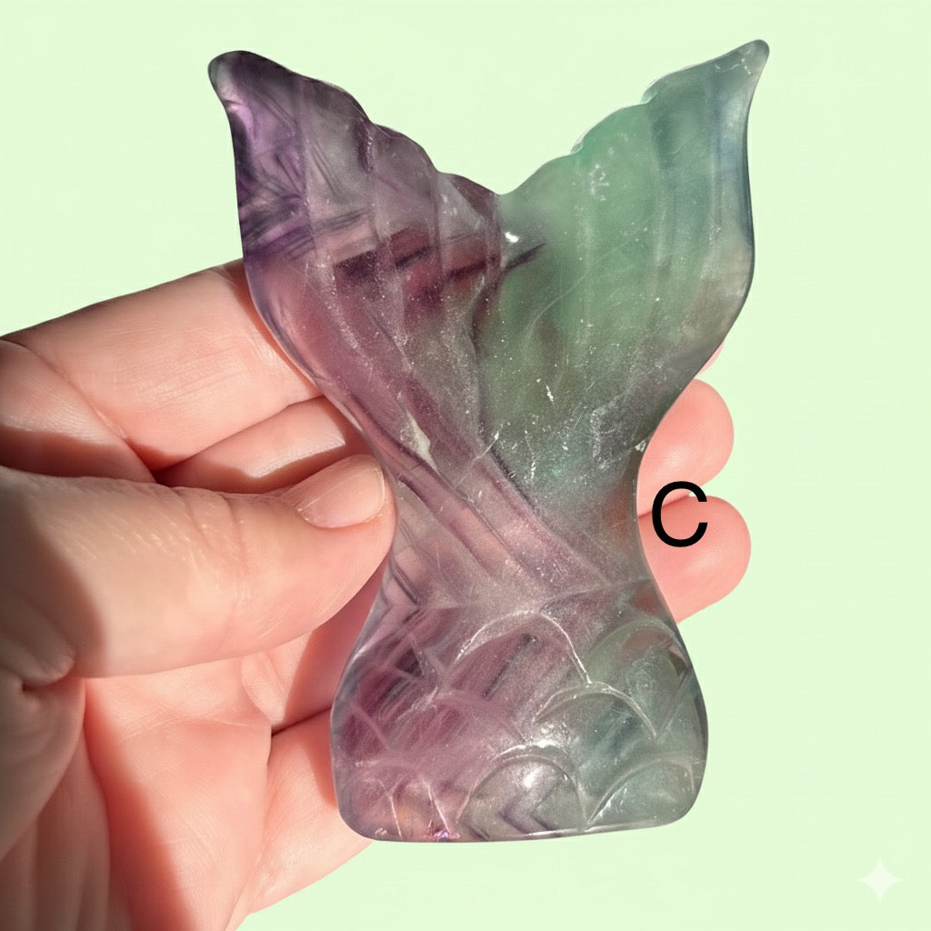 Fluorite Mermaid Tail Carving