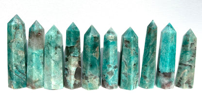 Amazonite with Smoky Quartz Tower | A - J