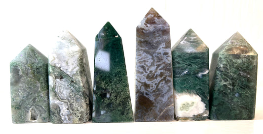 Moss Agate Obelisk (Small) | A - F