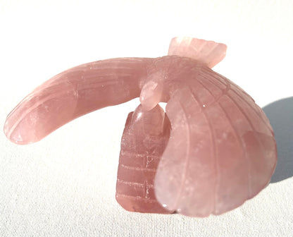 Rose Quartz Eagle Balance Bird with Stand