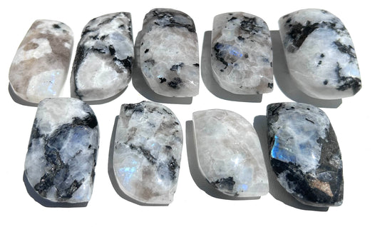 Flashy Rainbow Moonstone Leaf Shape