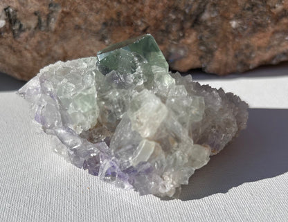 Green Fluorite with Purple