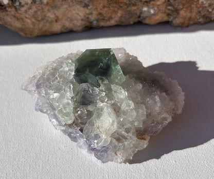 Green Fluorite with Purple