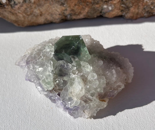 Green Fluorite with Purple