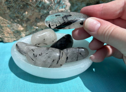 Tourmaline in Quartz Tumble | Large