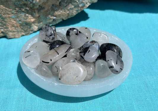 Tourmaline in Quartz Tumble | Small