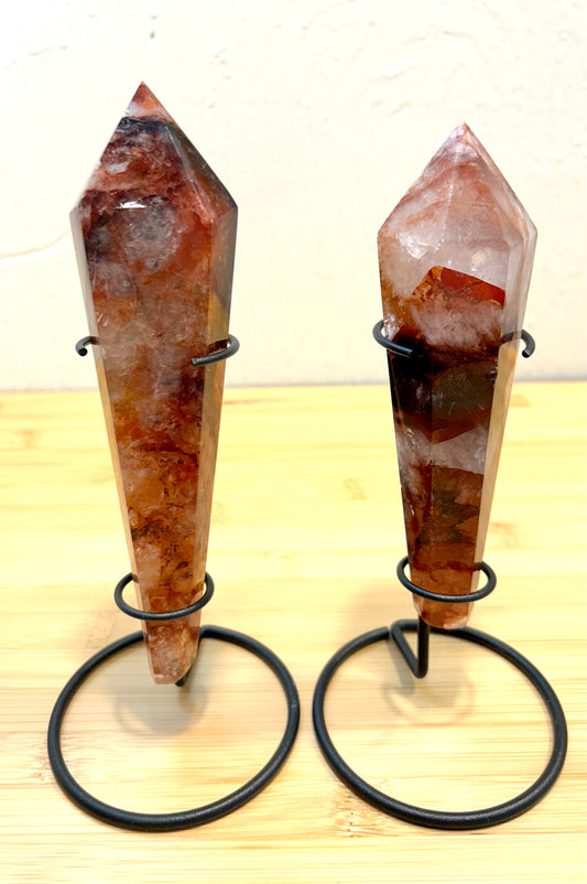 Fire Quartz Wand with Stand