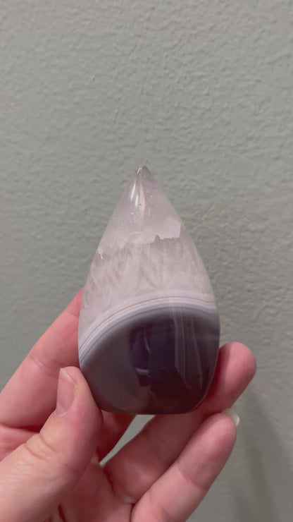 Agate & Quartz Tear Drop Free Form | C