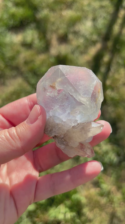 Icy Blue Fluorite with Quartz Points