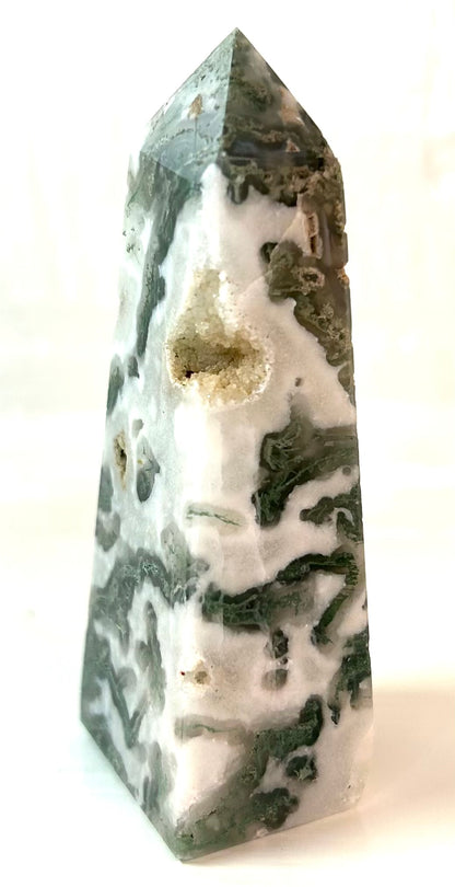 Moss Agate Obelisk (Medium) | A - G