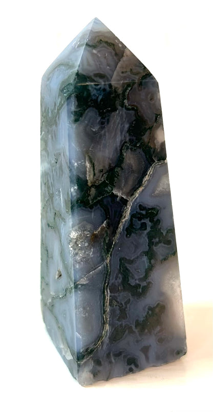 Moss Agate Obelisk (Medium) | A - G