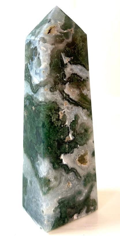 Moss Agate Obelisk (Medium) | A - G